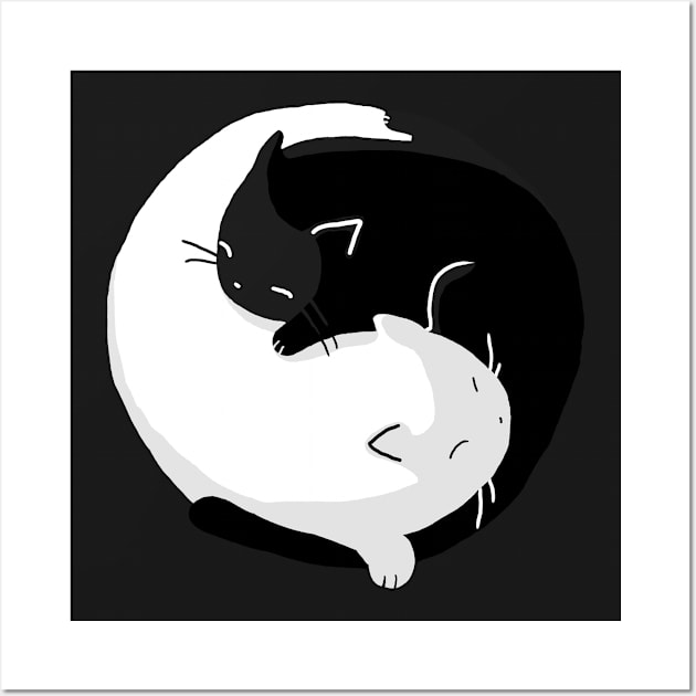 Yin Yang Cats Wall Art by Supreto